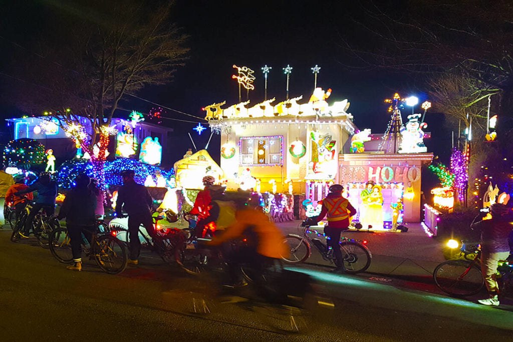 ‘Like a rolling Christmas tree’: Cyclists light up downtown Victoria Saturday