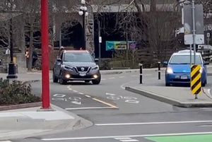 VIDEO: Confused driver wanders into Victoria bike lanes, struggles to escape