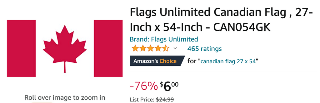 Amazon Canada Deals: Save 76% on Canadian Flag + 58% on Exercise Kids Bike + 38% on Robot Vacuum Cleaner with Coupon + More Offers