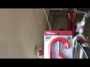 A short video of myself hanging six rubber coated bike hooks