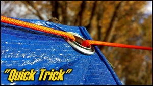 "Quick Trick" (Episode 11) How to setup a tarp without using knots