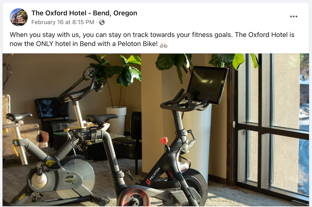 Oregon Hotels with Peloton Bikes