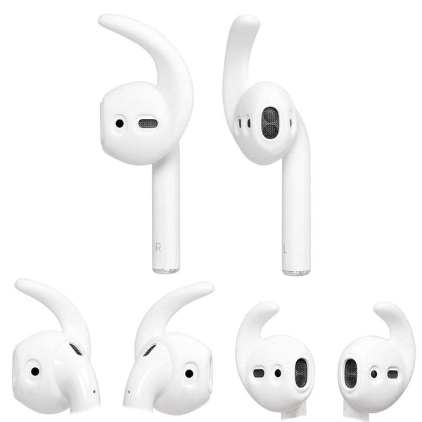 WERO Earhooks Cover for AirPods,(with Storage Box) Replacement Earbuds/Ear Tips with Secure Fit Ear Hooks Wing Applicable for Apple AirPods/EarPods, White, 3 Pairs (Size L/M/S)