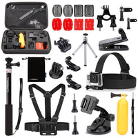 Luxebell 25-in-1 Bike Accessories Bundle for Gopro Hero 4 Black Silver Hero+ Lcd 3+ 3 Camera and Sjcam Sj4000 Sj5000 - Chest Harness / Head Strap / Floating Grip / Clip Mount / Selfie Stick